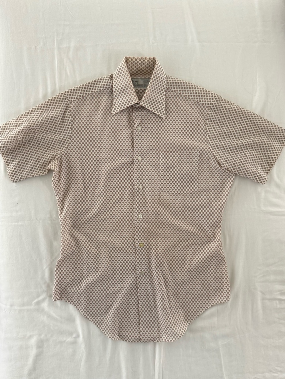 VTG Vintage 70s Sears The Merit Store Men’s Short Sleeve Buttondown Size 15 Neck